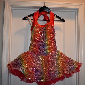 Weissman Large Child Dance Costume Red and Multi
